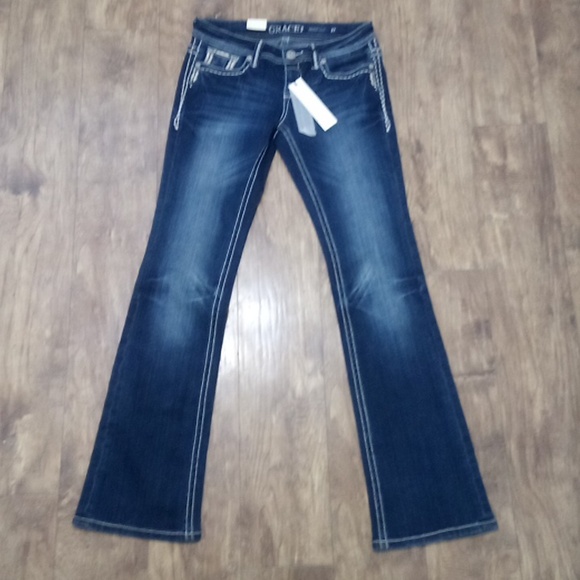 Grace in LA NWT Women's Jeans 27 Bootcut Embellished Rhinestones - Picture 3 of 12